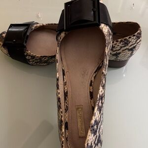 Louise et Cie Black and Snakeskin Flats